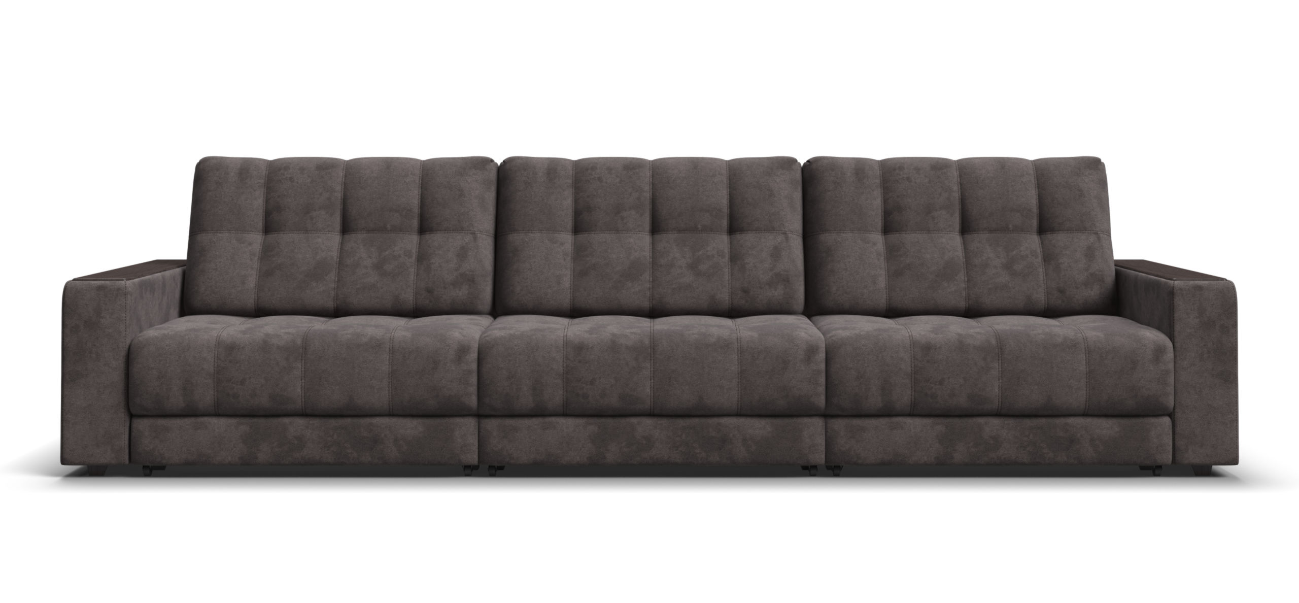 Диван Босс Гранд Велюр Алькантара серый