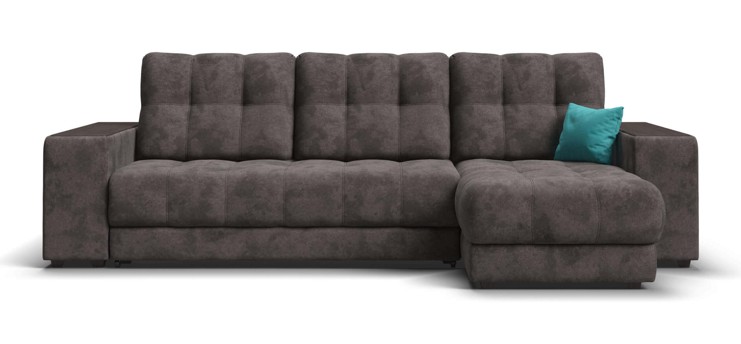 Угловой диван Босс ХЛ Велюр Алькантара серый