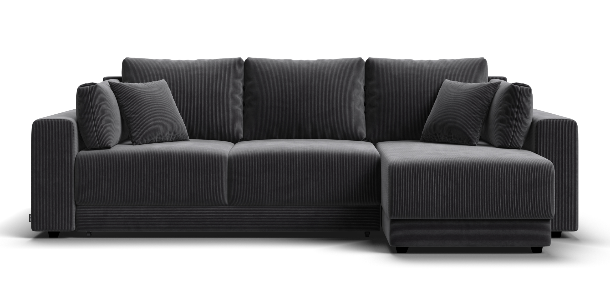 Угловой диван Босс Прайм ХЛ Вельвет Корд графит